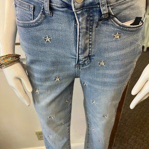 Judy Blue High Waist Star Embroidered Tummy Control Jeans, Skinny